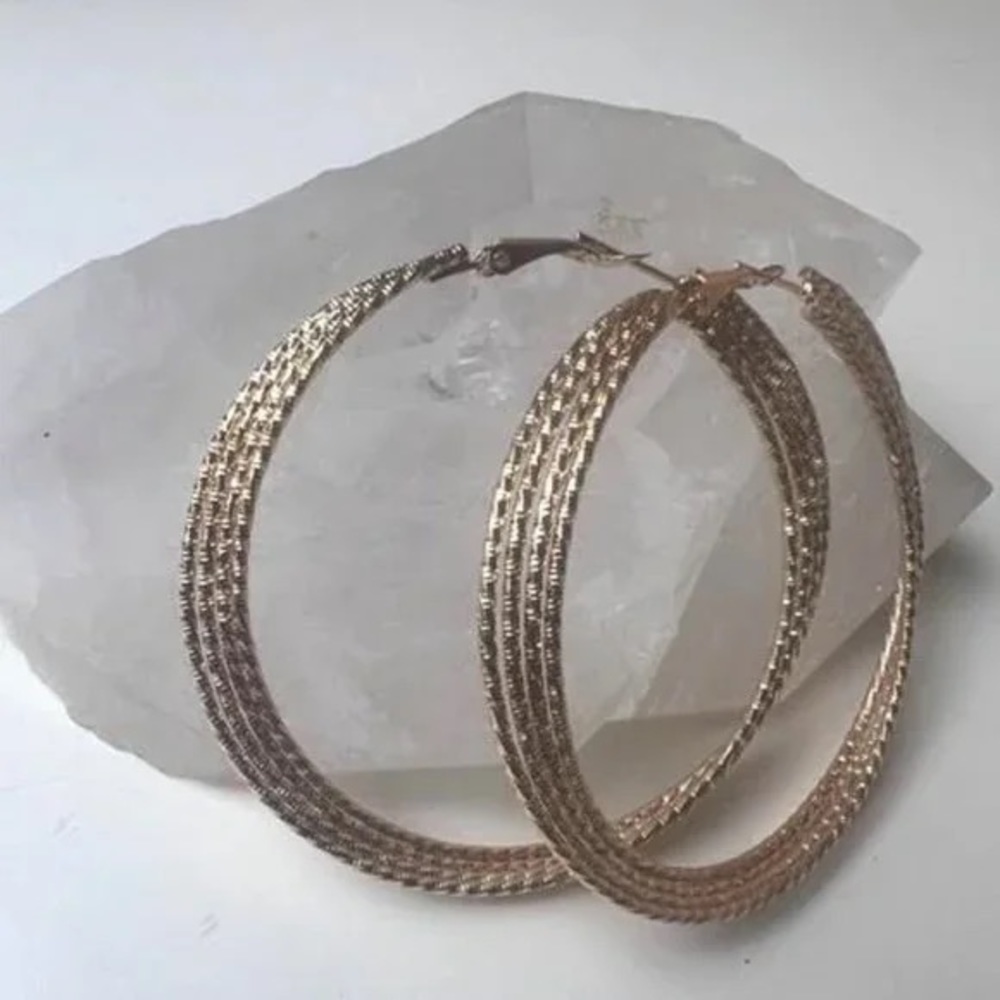 Gold Fashion Hoop Earrings